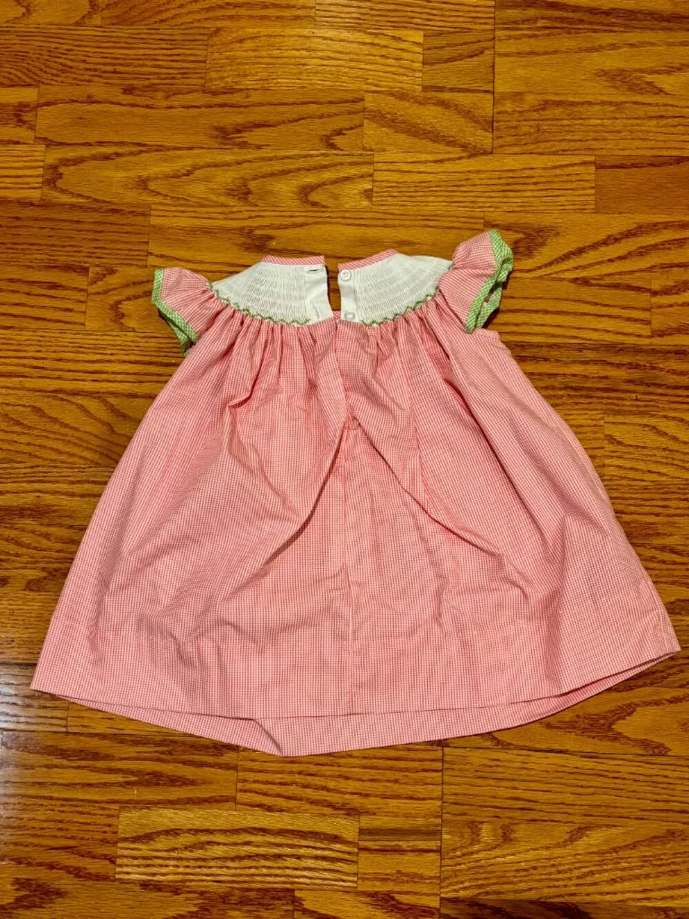 Classic Whimsy Smocked Dinosaur Gingham Dress 12M